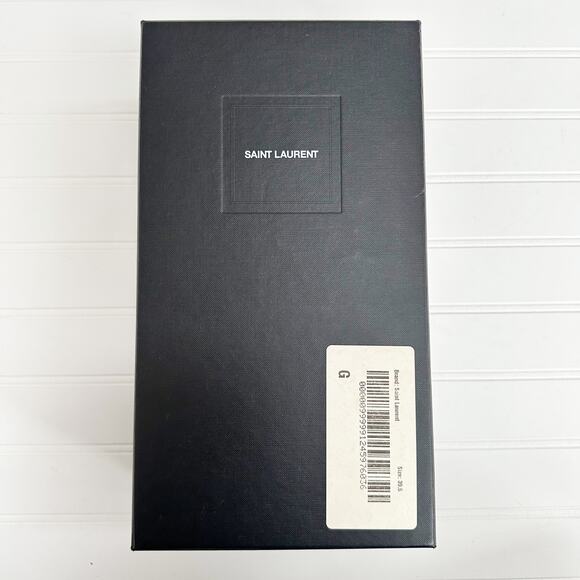 Saint Laurent Tribute Flat Sandals Black Patent Leather Woven Slide 39.5 - Picture 8 of 10